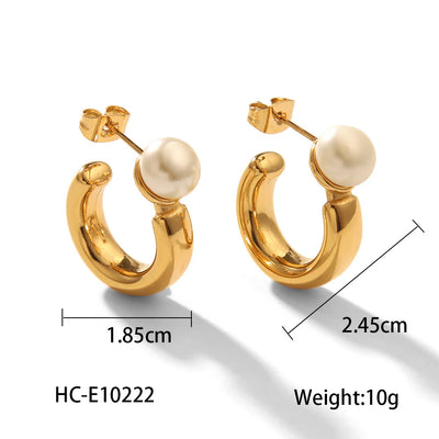 Pearlux Geo Drop Earrings – Gold