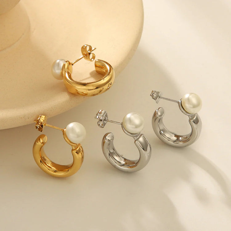 Pearlux Geo Drop Earrings – Gold