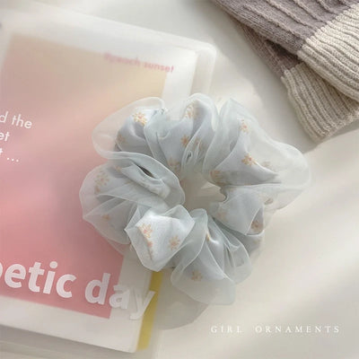 Breezie Mesh Puff Hair Rope – Blue (Small – 9.5cm)