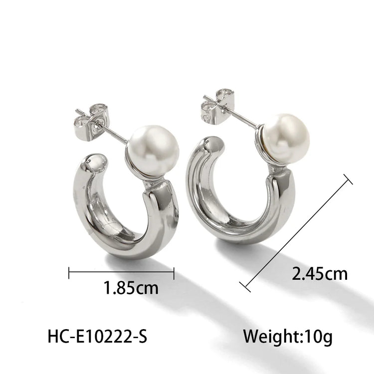 Pearlux Geo Drop Earrings – Silver