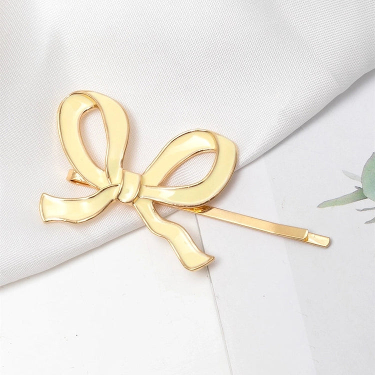 Glam Knot Metal Bow Hair Pin – Yellow
