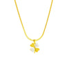 Luxe Leaf Clover Heart Necklace – Gold & White