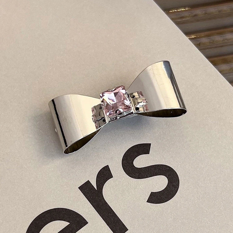 Blush Gleam – Bow Elegance Hair Pin